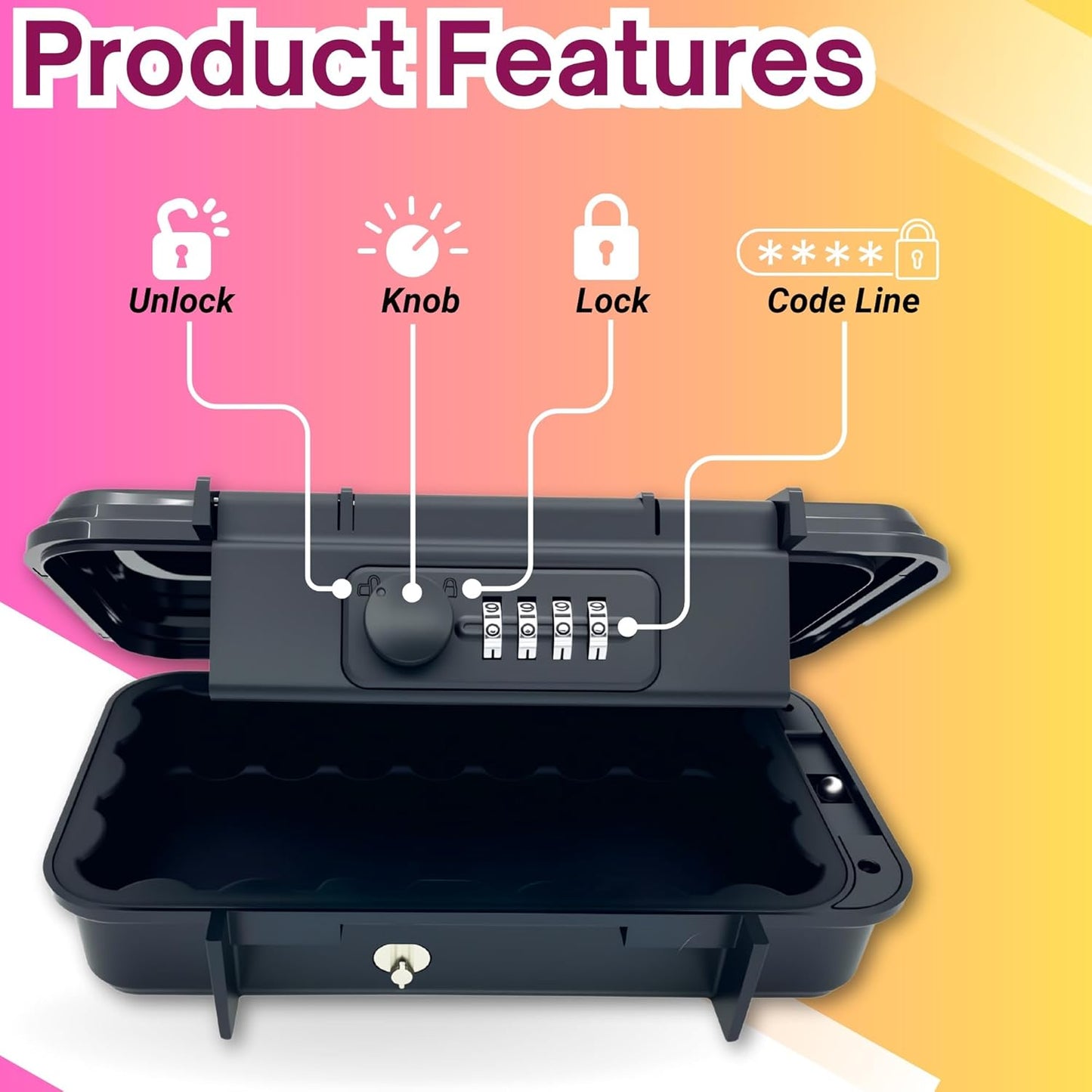Portable Travel Safe with Combination Lock & Steel Cable