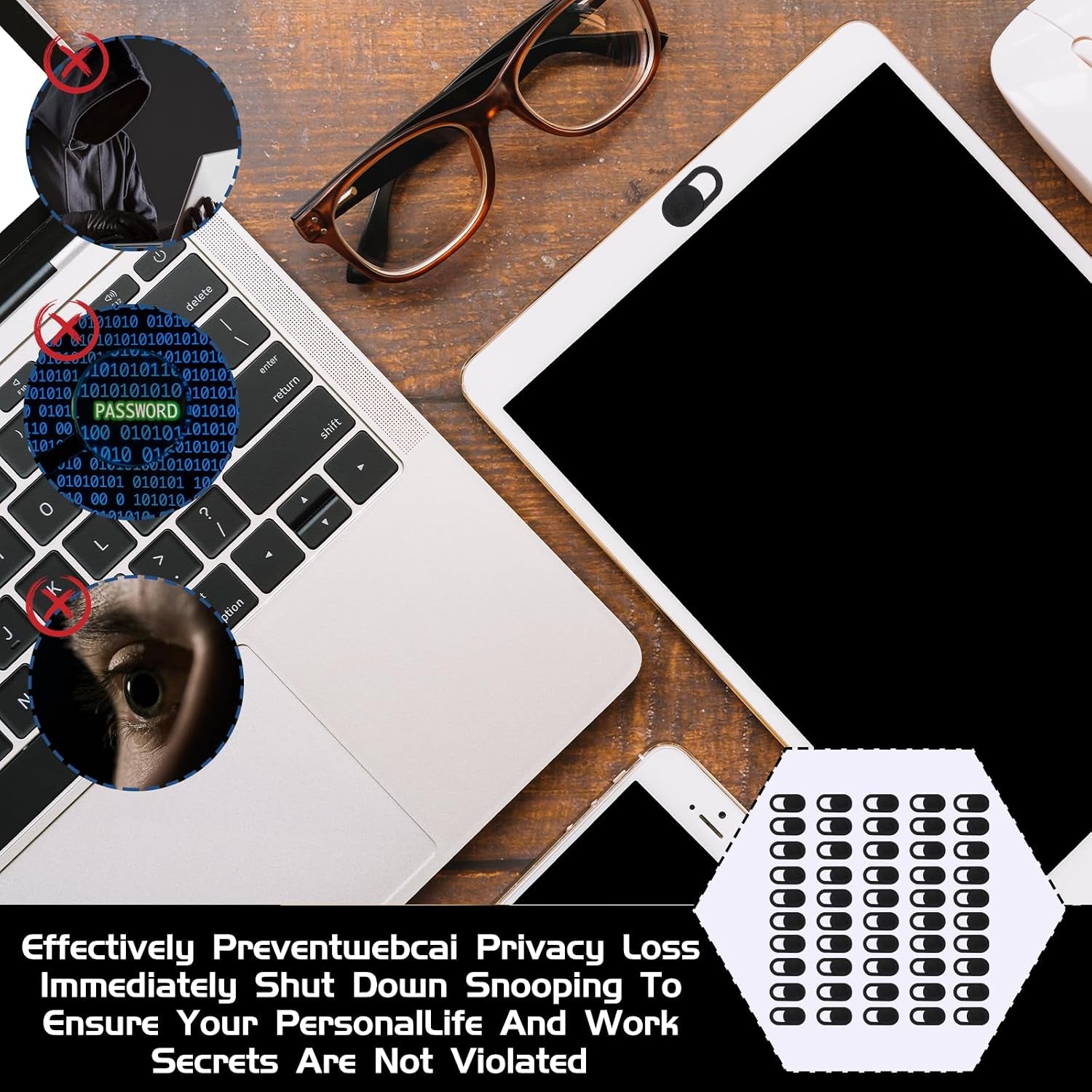 Webcam Cover Slide (50-Pack) — Ultra-Thin Privacy Shield