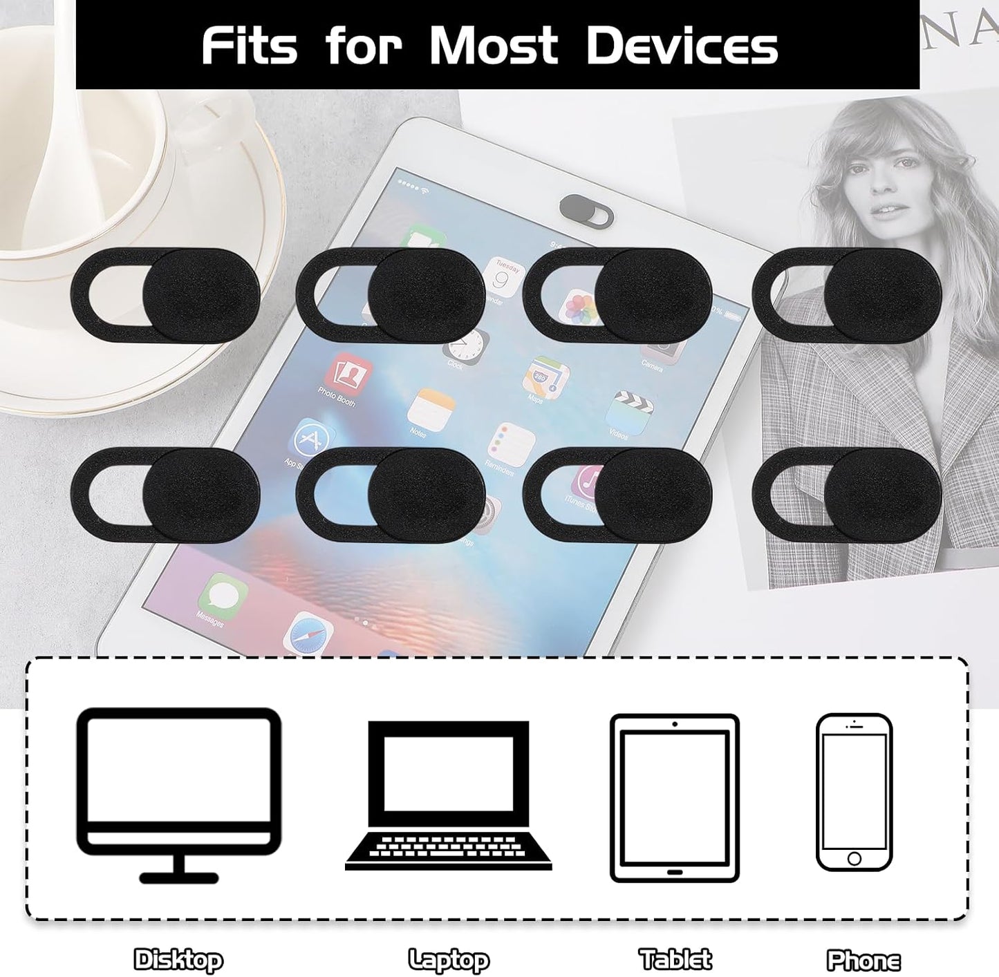Webcam Cover Slide (50-Pack) — Ultra-Thin Privacy Shield