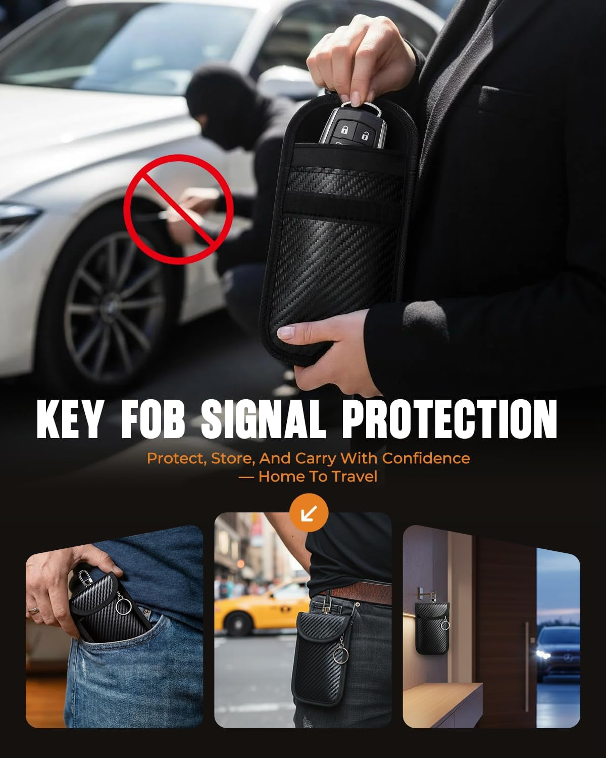 Faraday Bag Set — Phone & Car Key Signal Blocking Pouches